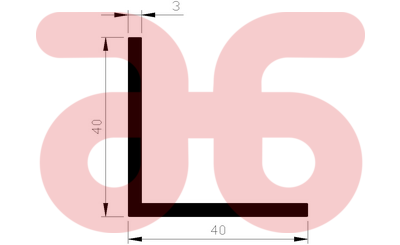 Aluminium hoekprofiel 40x40x3mm a op lengte