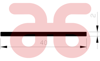 Alum plat prof 40x2  op lengte a 5mtr