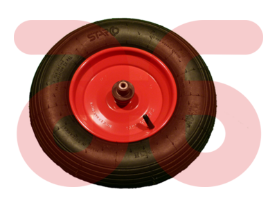 Kruiwagenwiel lucht korte as