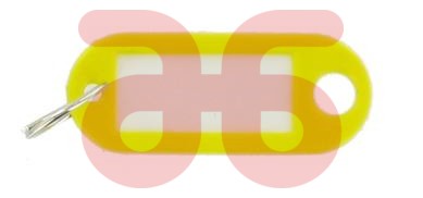 Sleutellabel plastic geel