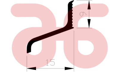 Alum lekdorpel 15mm a 5mtr