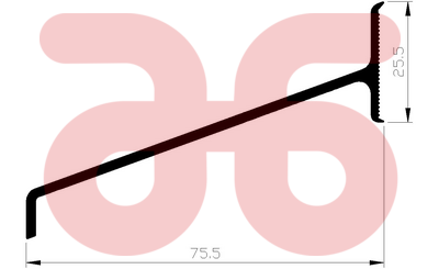 Alum lekdorpel 75mm a 5mtr