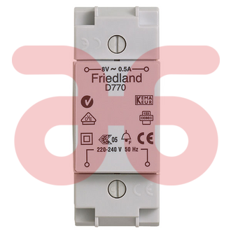Friedland beltrafo 8v 0,5amp. d770