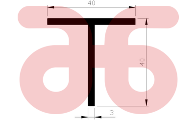 Alum t profiel 40x40x3mm
