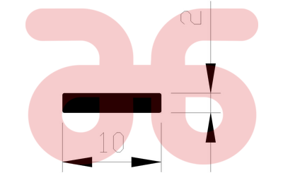 Alum plat profiel 10x2mm  a 1m