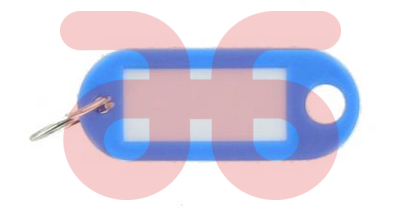 Sleutellabel plastic l.blauw