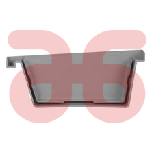 Eindstuk voor bakgoot 125mm grijs LINKS