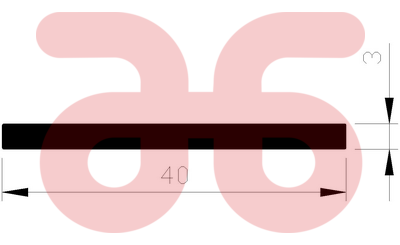 Alum plat prof 40x3  op lengte a 5mtr