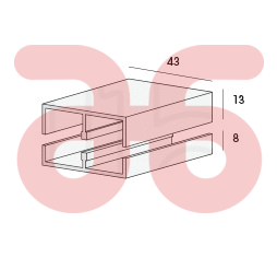 Kunststof bovenschuifrail dubb