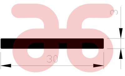 Alum plat prof 30x3  op lengte a 5 mtr