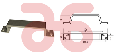 Handgreep bandmodel 170mm 4204