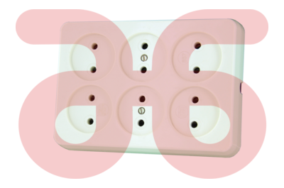 Tafelcontactdoos wit 6v r.h.