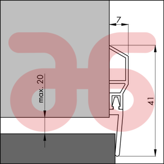 Ellen dorpelstrip pds wit