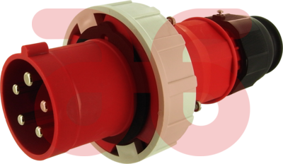 Cee stekker rood  63amp 4p+a