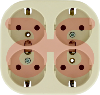 Wandcontactdoos wit opb ra 4v