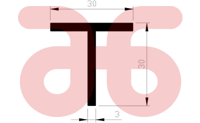 Alum t profiel 30x30x3mm