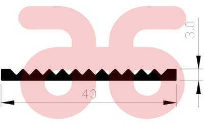 Alum slijtstrip  40x3mm   a 1m