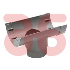 Gootuitloop met verbindingsstuk 150mm grijs