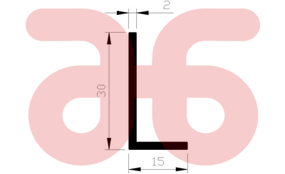 Alum hoekprofiel 30x15x2mm a 5mtr