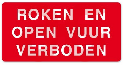 Tekstbord afm.40x20cm wit/rood