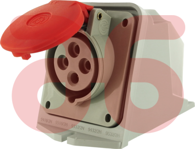 Cee stopcontact 16a rood  3p+a