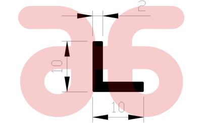 Alum hoekprofiel 10x10x2mm a 5mtr