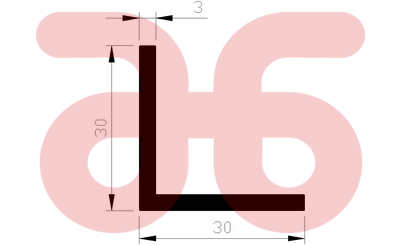 Alum hoekprofiel 30x30x3mm a 5mtr