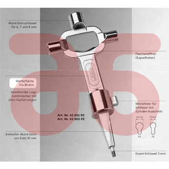 Bouwsleutel universeel rc/prc 22mm