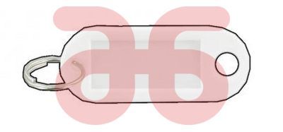Sleutellabel plastic wit