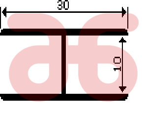 Alum koppelprof.  30x10mm a 2m