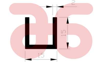 Alum u prof 15x15x15x2mm  a 2m