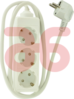 Tafelcontactdoos 3v.ra met 1,5 mtr.