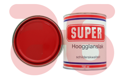 Super hoogglansverf 1261 rood 0.75LTR
