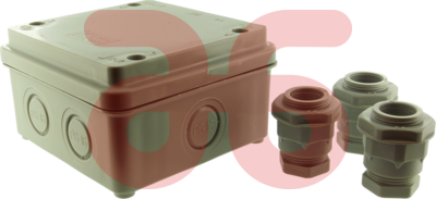 Kabeldoos unv grijs+3wartels