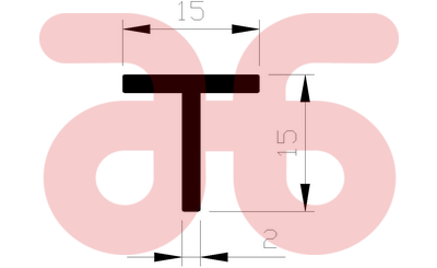 Alum t prof.  15x15x2mm   a 1m