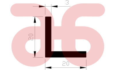 aulm.hoekprofiel 20x20x3mm a 5mtr