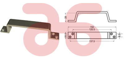 Handgreep bandmodel 150mm 4203