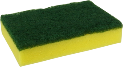 Schuurspons geel/groen 14x10cm