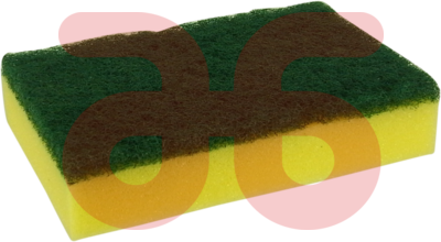Schuurspons geel/groen 14x10cm