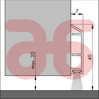 Ellen dorpelstrip pds-b wit