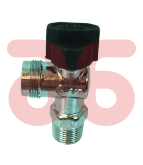 Gaskomfoor- of aansluitkraan haaks