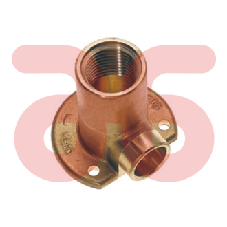 Muurplaat messing hoog model 3/8x12mm