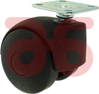 Meubelrol zwart diam 50mm met