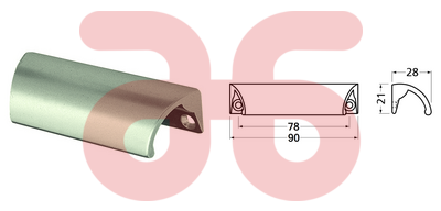 Ladegreep opschr.90mm sch 4089